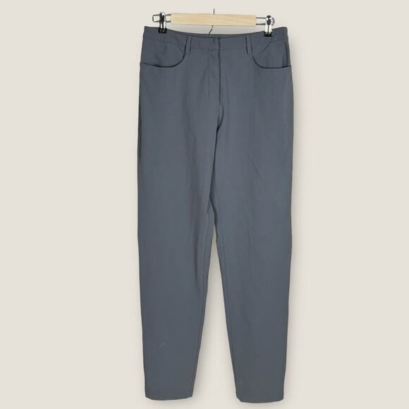 Prada Womens Red-Tab Nylon Pants Size 44 Straight‎ Leg Gray Pockets Italy Luxury - Picture 1 of 16
